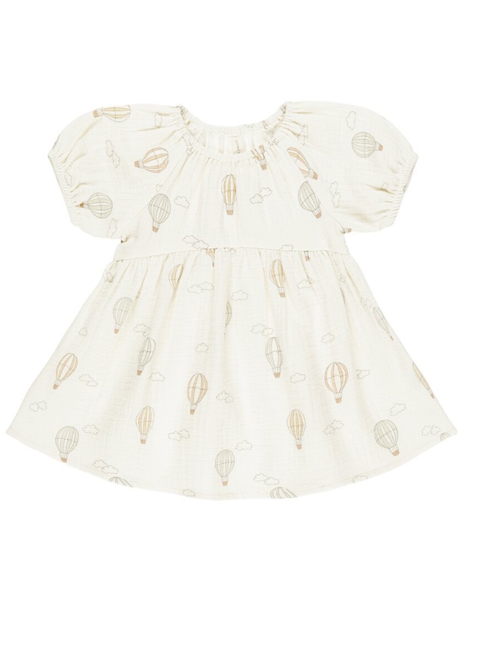 Quincy Mae Bella Dress with Beige Hot Air Balloon Print